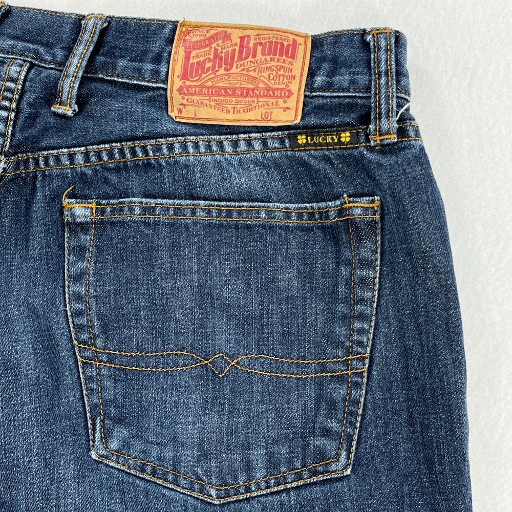 SOLD LUCKY BRAND Mens 33x28 181 Relaxed Straight Leg Jeans Size 34 28" Inseam - Picture 10 of 16